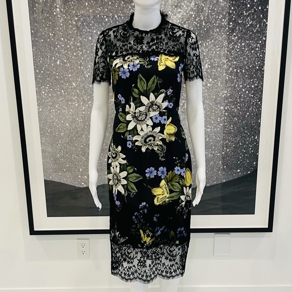 🔥 HP 🔥 Erdem Keni Floral Lace And Cady Dress - Picture 2 of 14